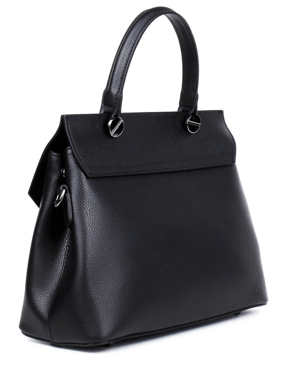 Bolso de mano de piel italiana ALTO Negro