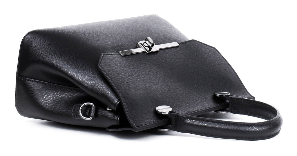 Bolso de mano de piel italiana ALTO Negro