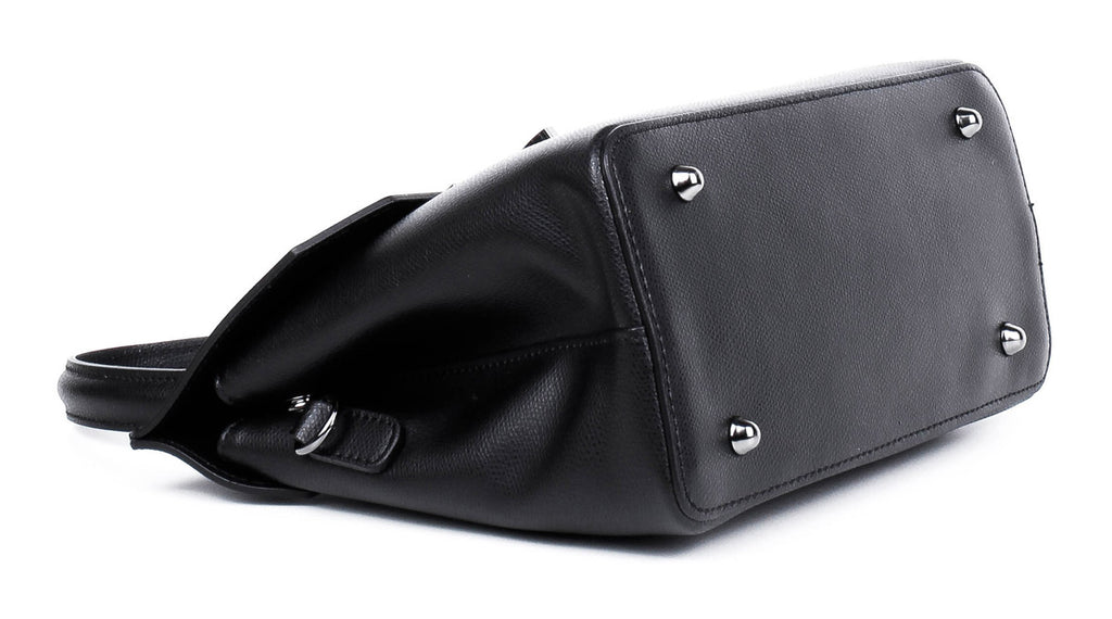 Bolso de mano de piel italiana ALTO Negro