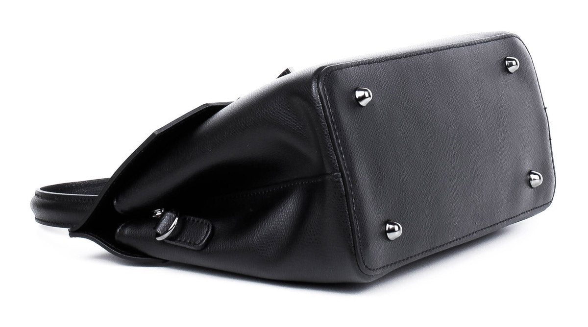 Bolso de mano de piel italiana ALTO Negro