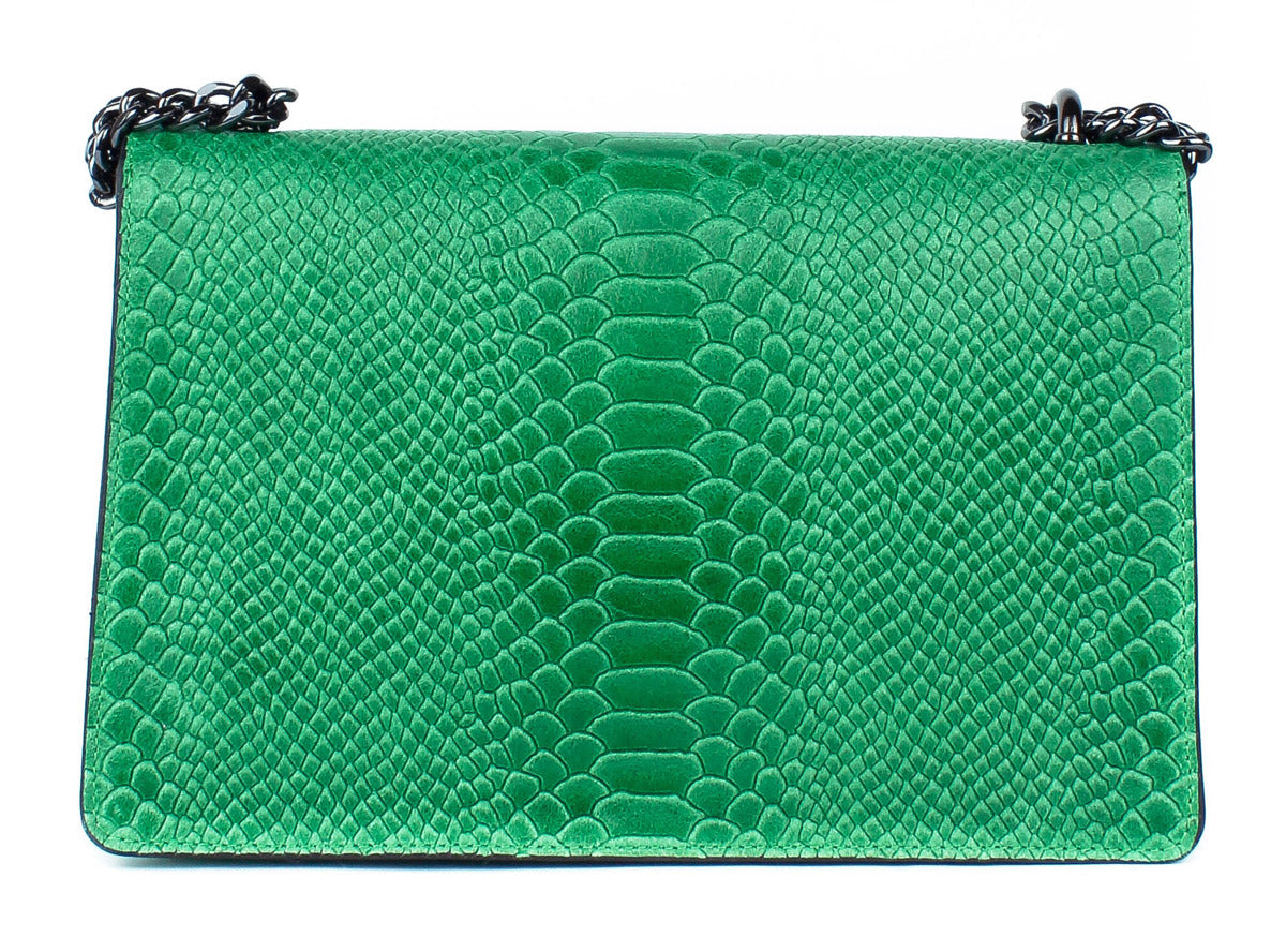 Bandolera de piel italiana Verde 9639-08-35