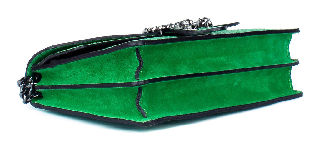 Bandolera de piel italiana Verde 9639-08-35