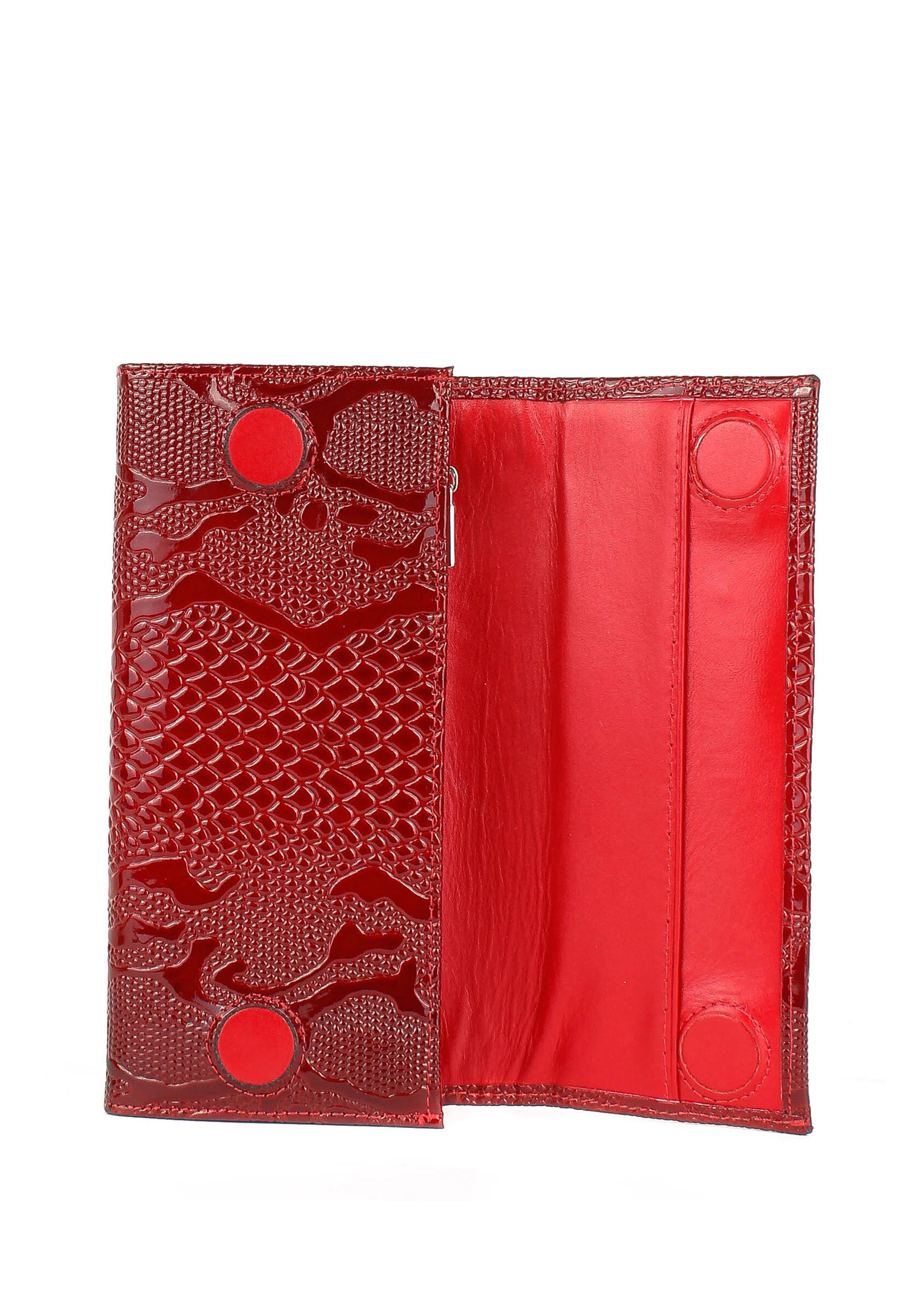 Cartera de piel italiana Rojo 1071-019