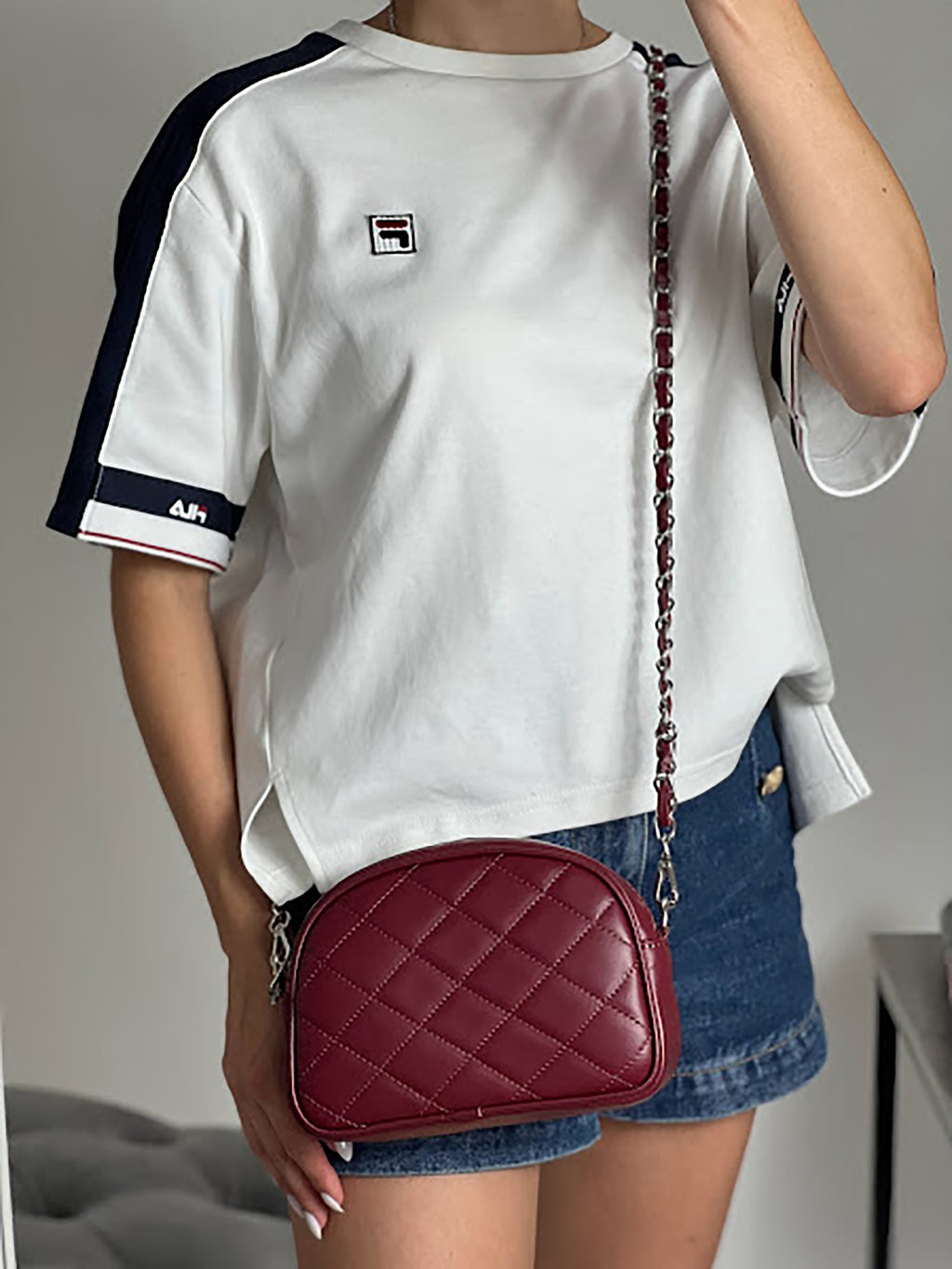 Bandolera de piel italiana Borgoña 3315-103-37