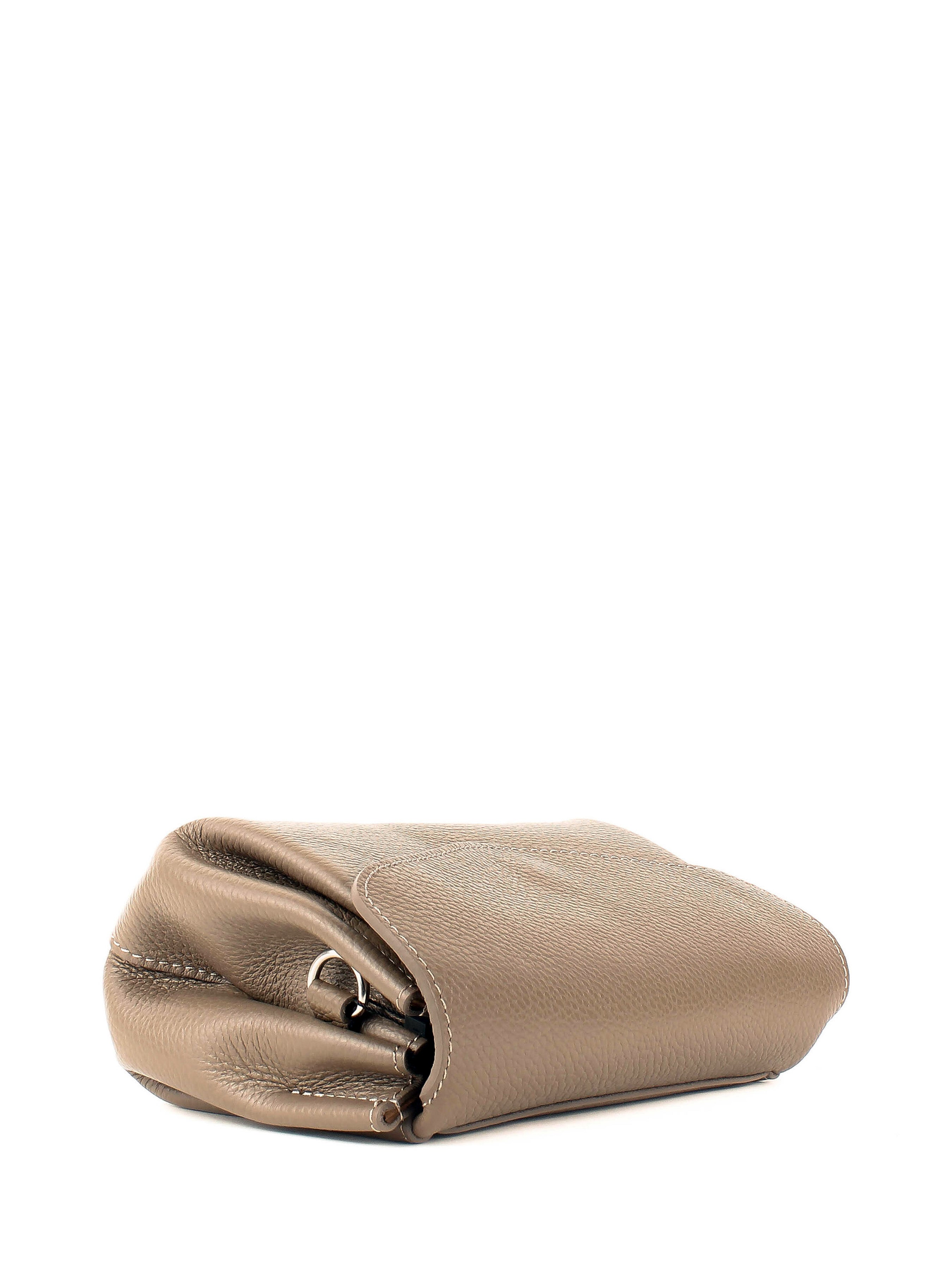 Bandolera de piel italiana Gris, Marrón 2104-104-32