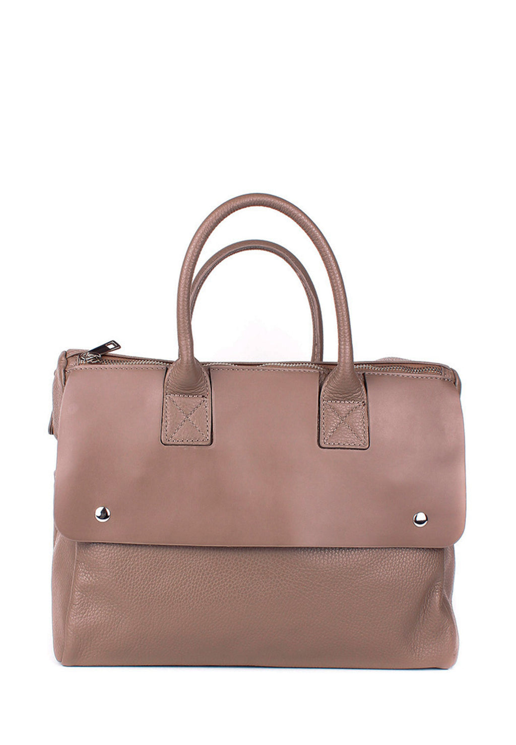 Bolso de mano de piel italiana Desireless Marrón