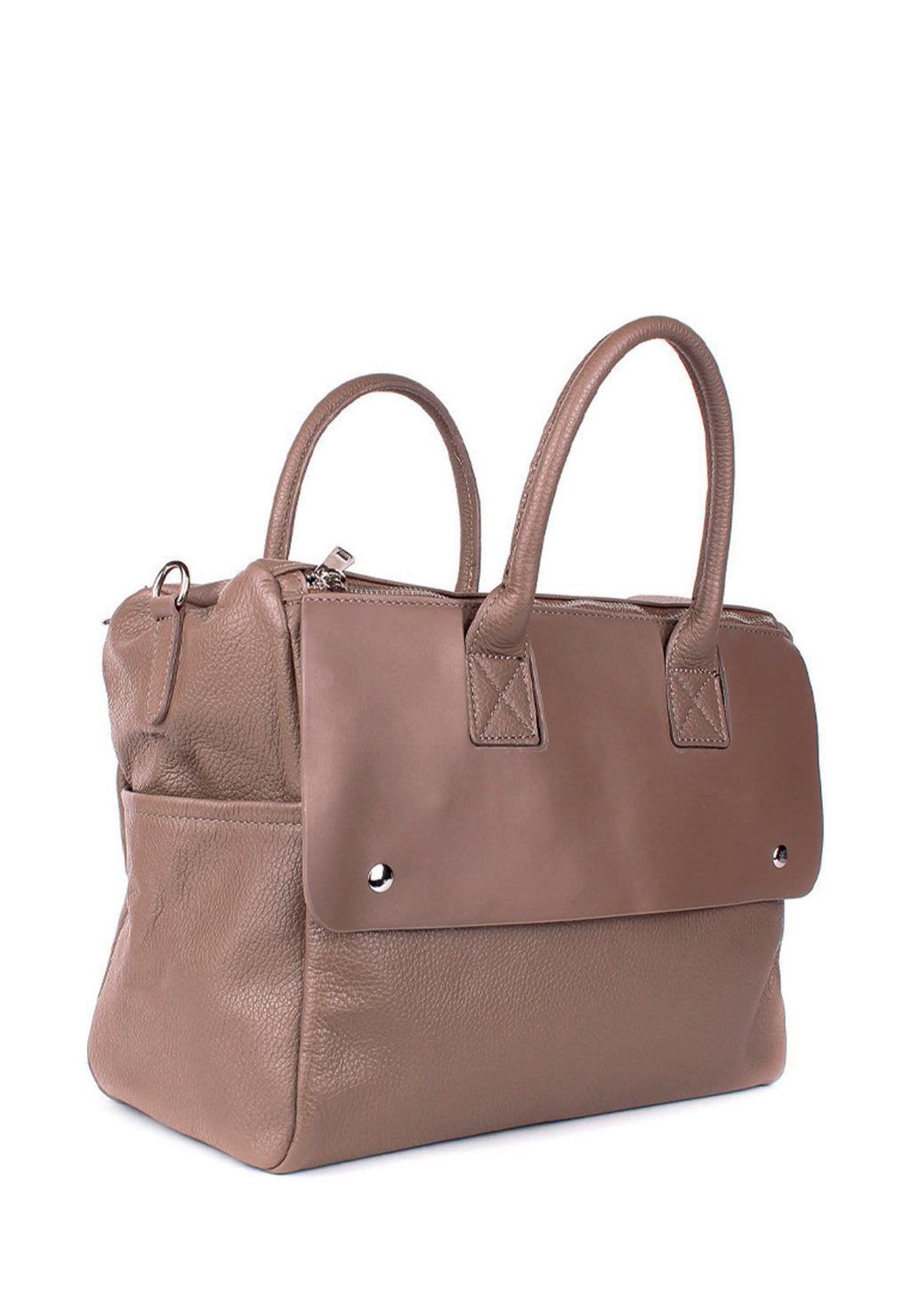 Bolso de mano de piel italiana Desireless Marrón