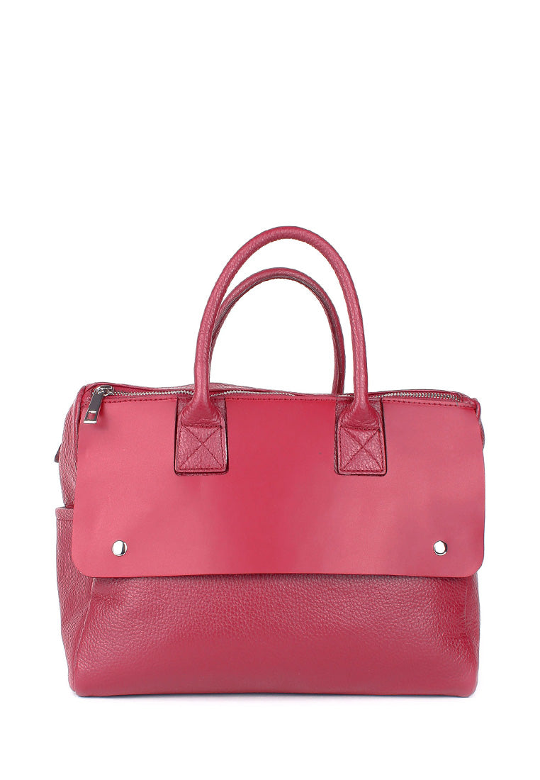 Bolso de mano de piel italiana Desireless Burgundy