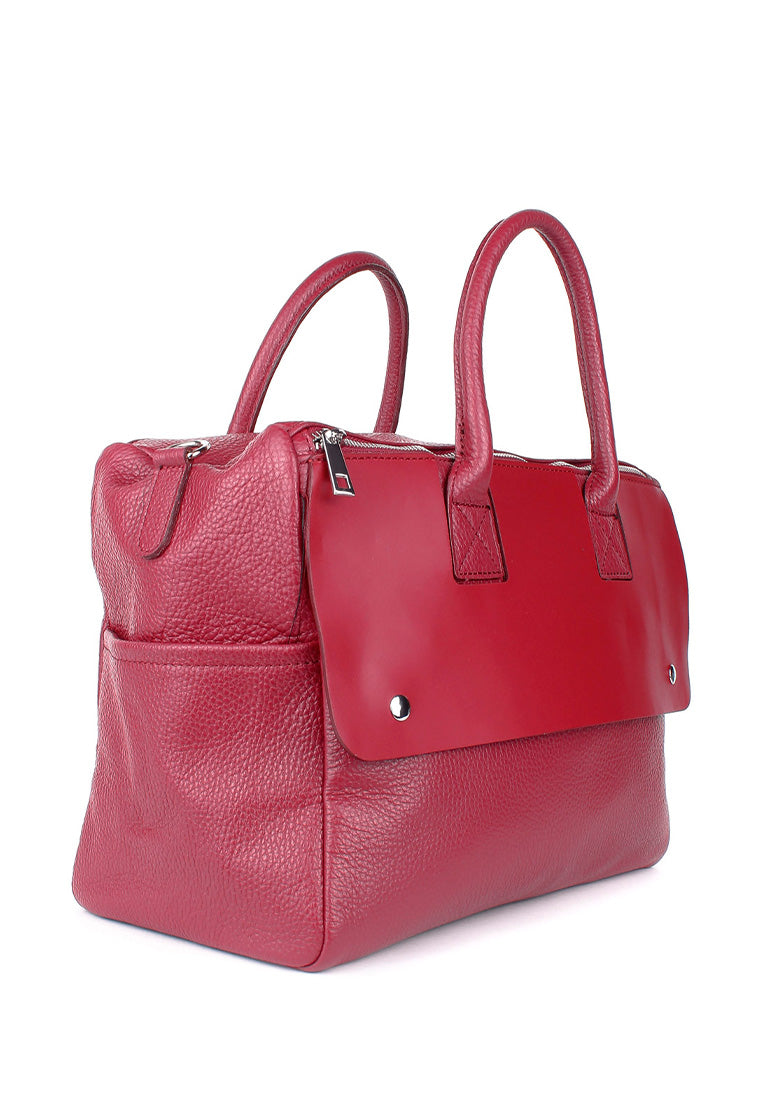 Bolso de mano de piel italiana Desireless Burgundy