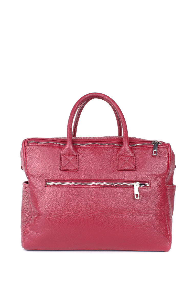 Bolso de mano de piel italiana Desireless Burgundy
