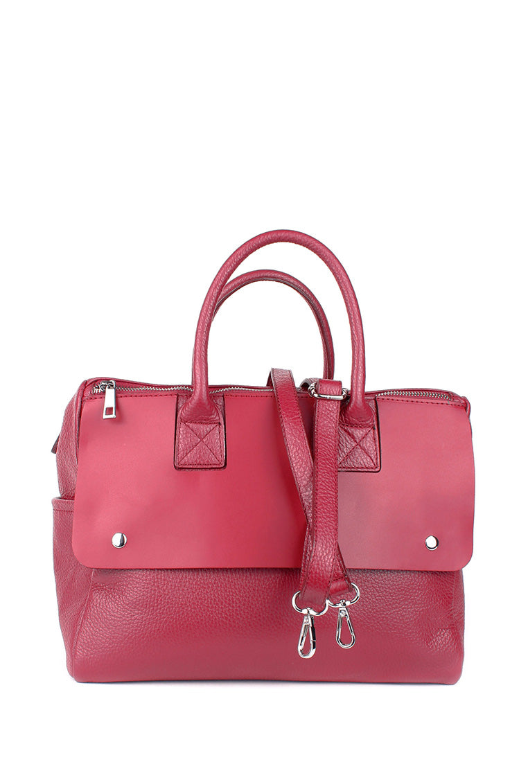 Bolso de mano de piel italiana Desireless Burgundy