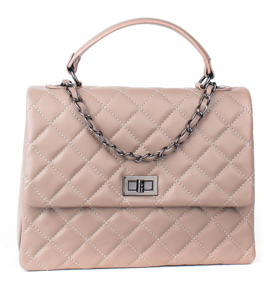 Bolso de mano de piel italiana AGUILERA Beige