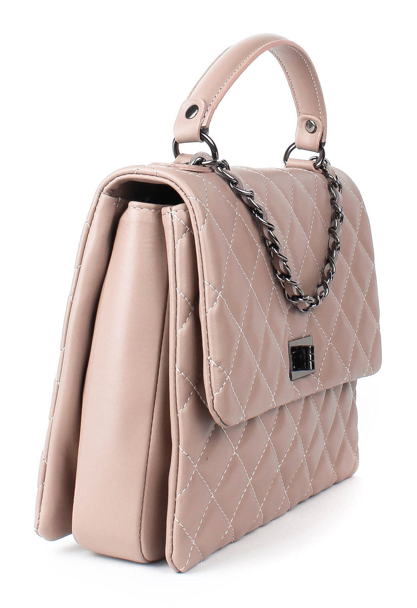 Bolso de mano de piel italiana AGUILERA Beige