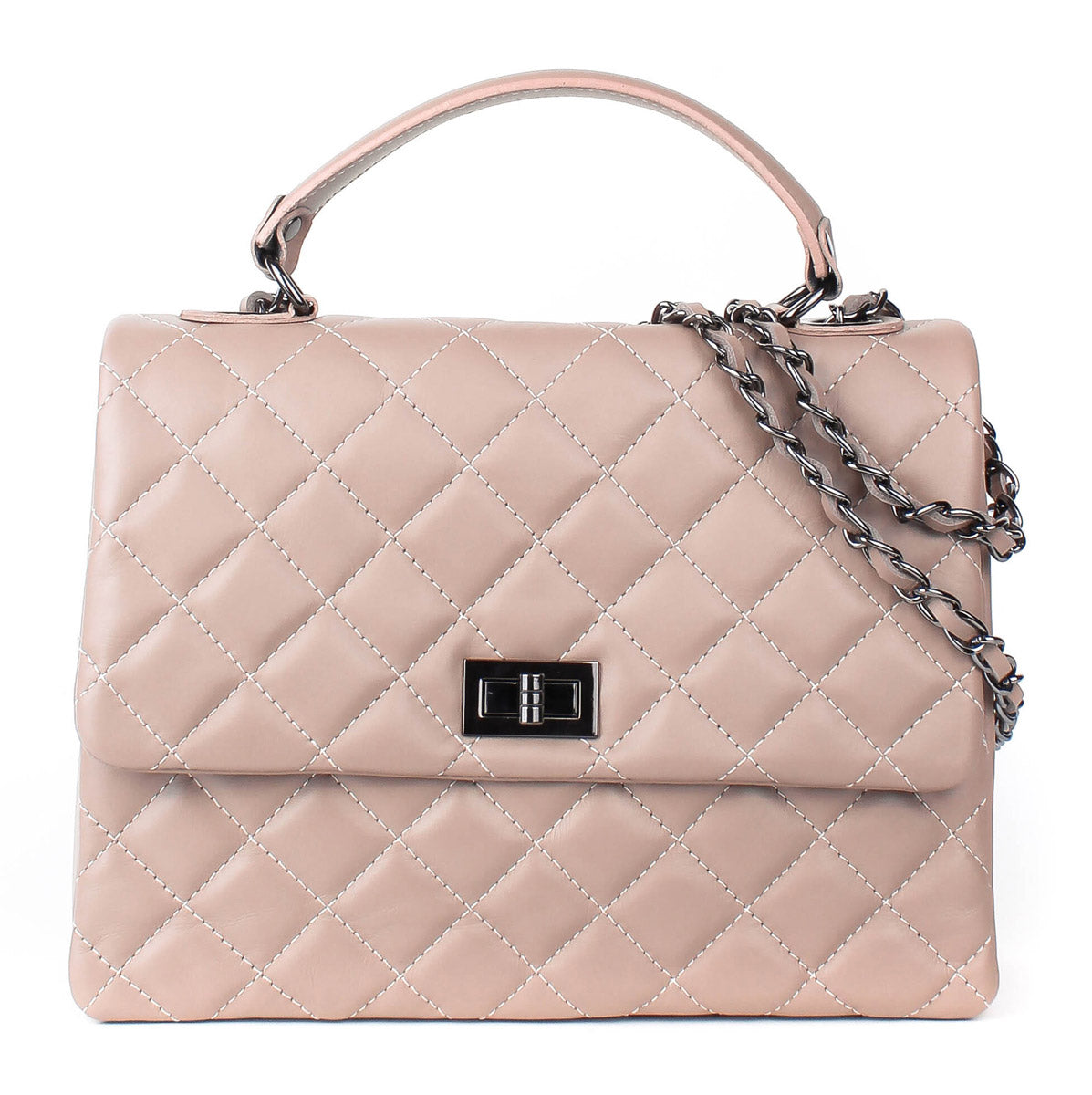 Bolso de mano de piel italiana AGUILERA Beige