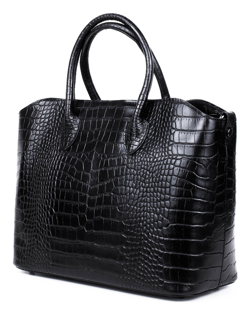 Bolso Tote de piel italiana MOLTO Negro