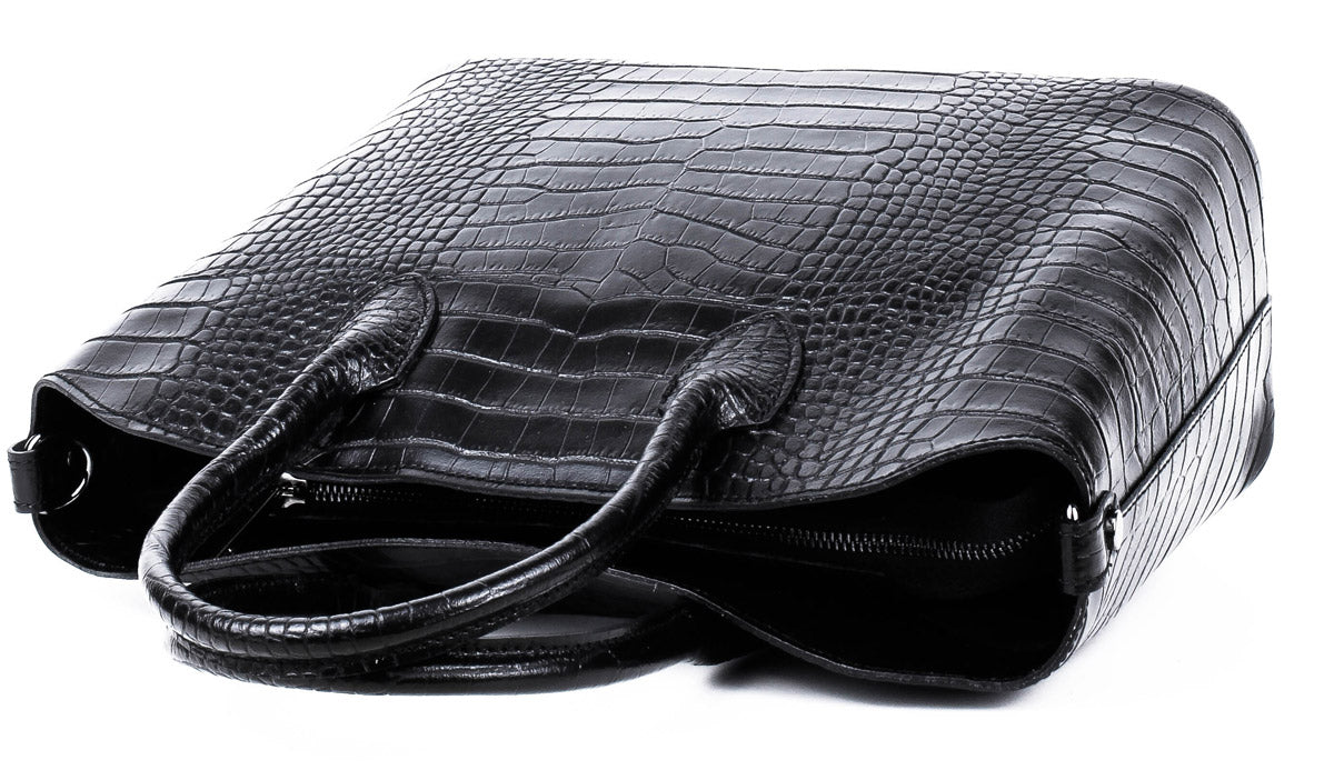 Bolso Tote de piel italiana MOLTO Negro