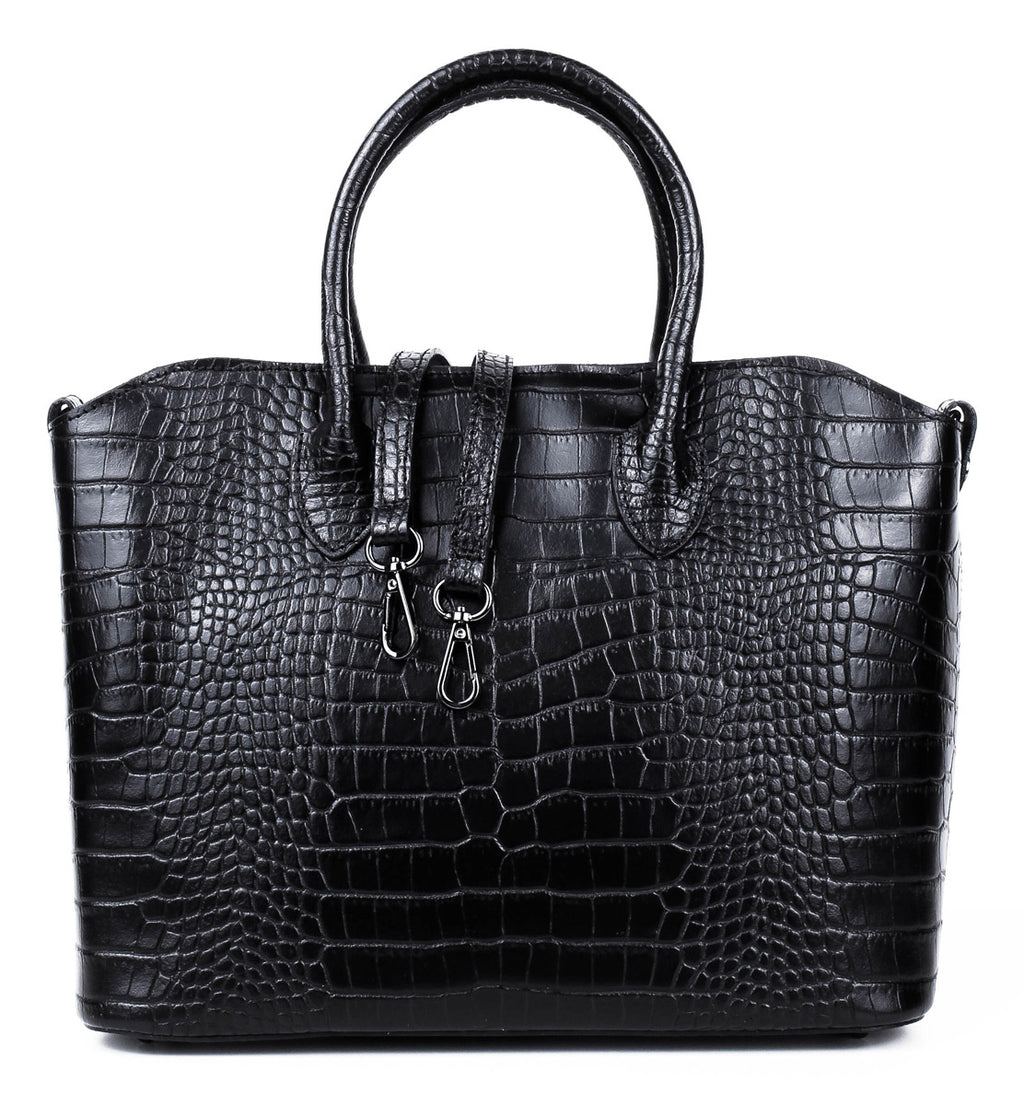 Bolso Tote de piel italiana MOLTO Negro