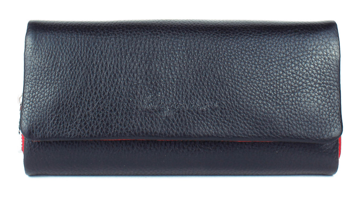 Cartera de piel italiana Negro 1131-4513