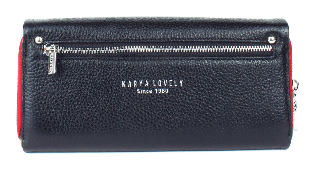 Cartera de piel italiana Negro 1131-4513