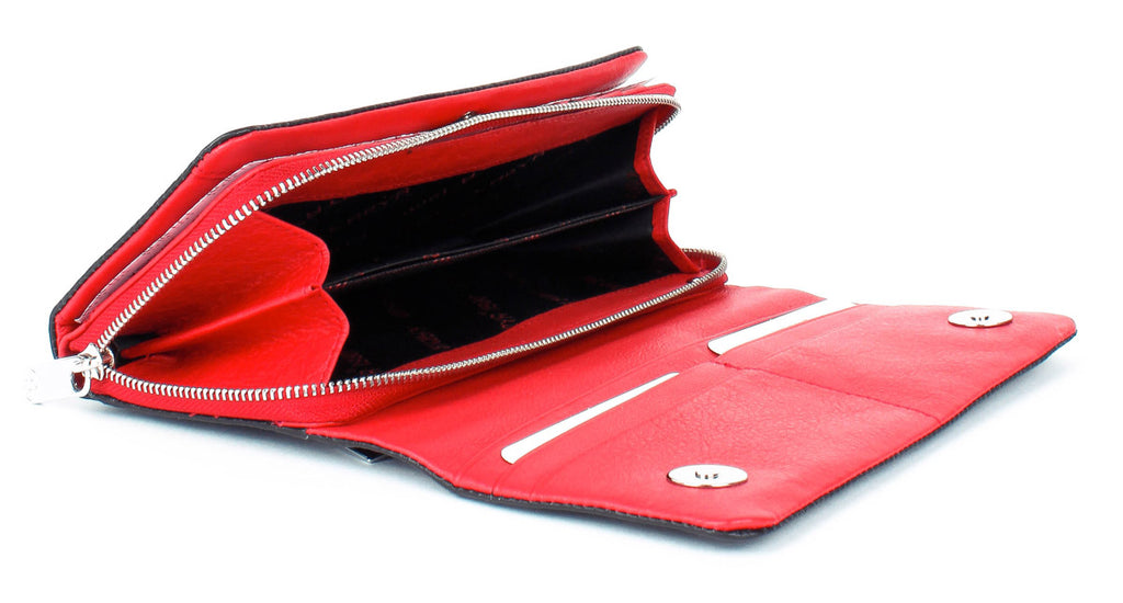 Cartera de piel italiana Negro 1131-4513