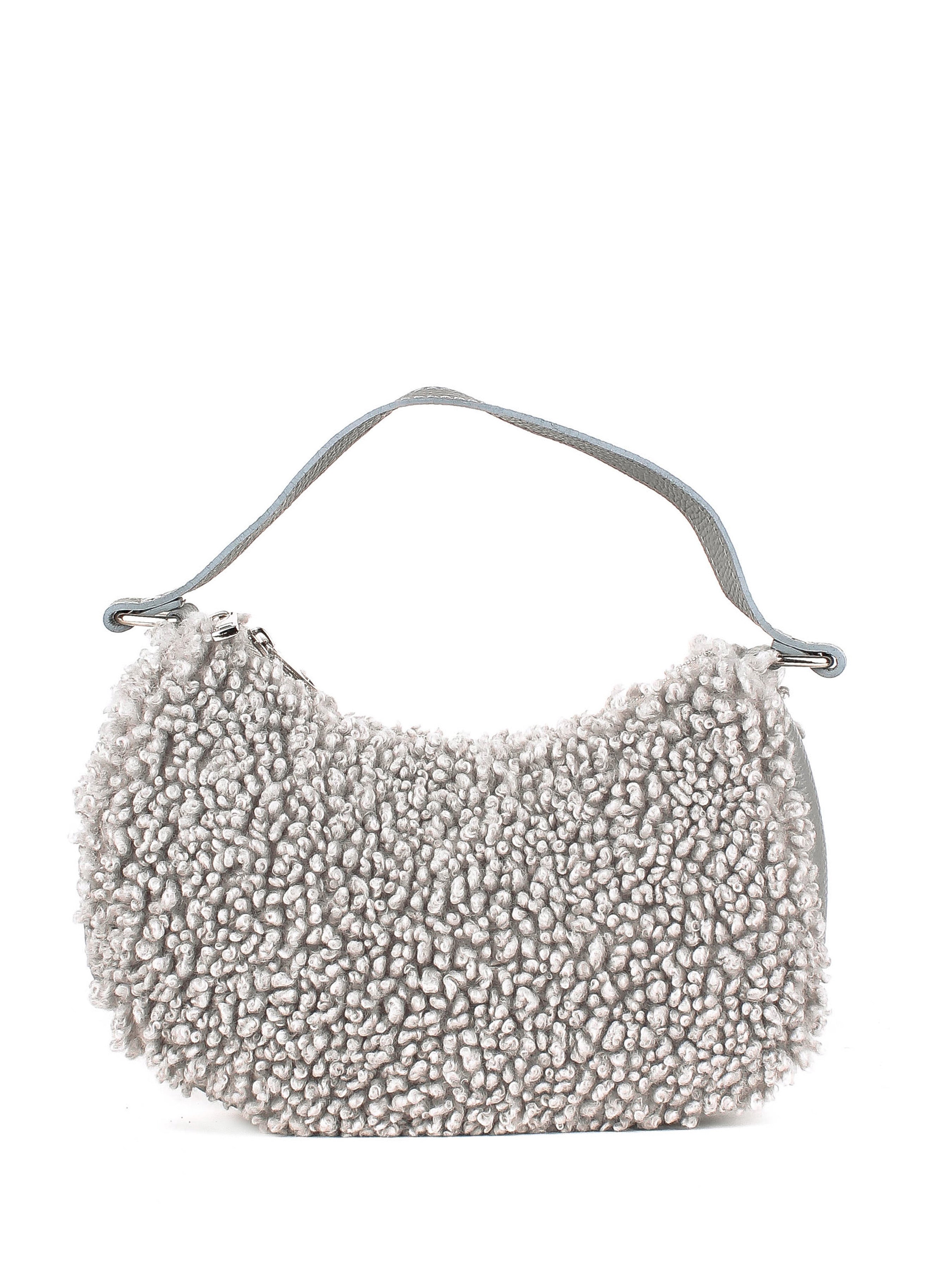 Bolso de hombro de piel italiana Gris 2311-18-32