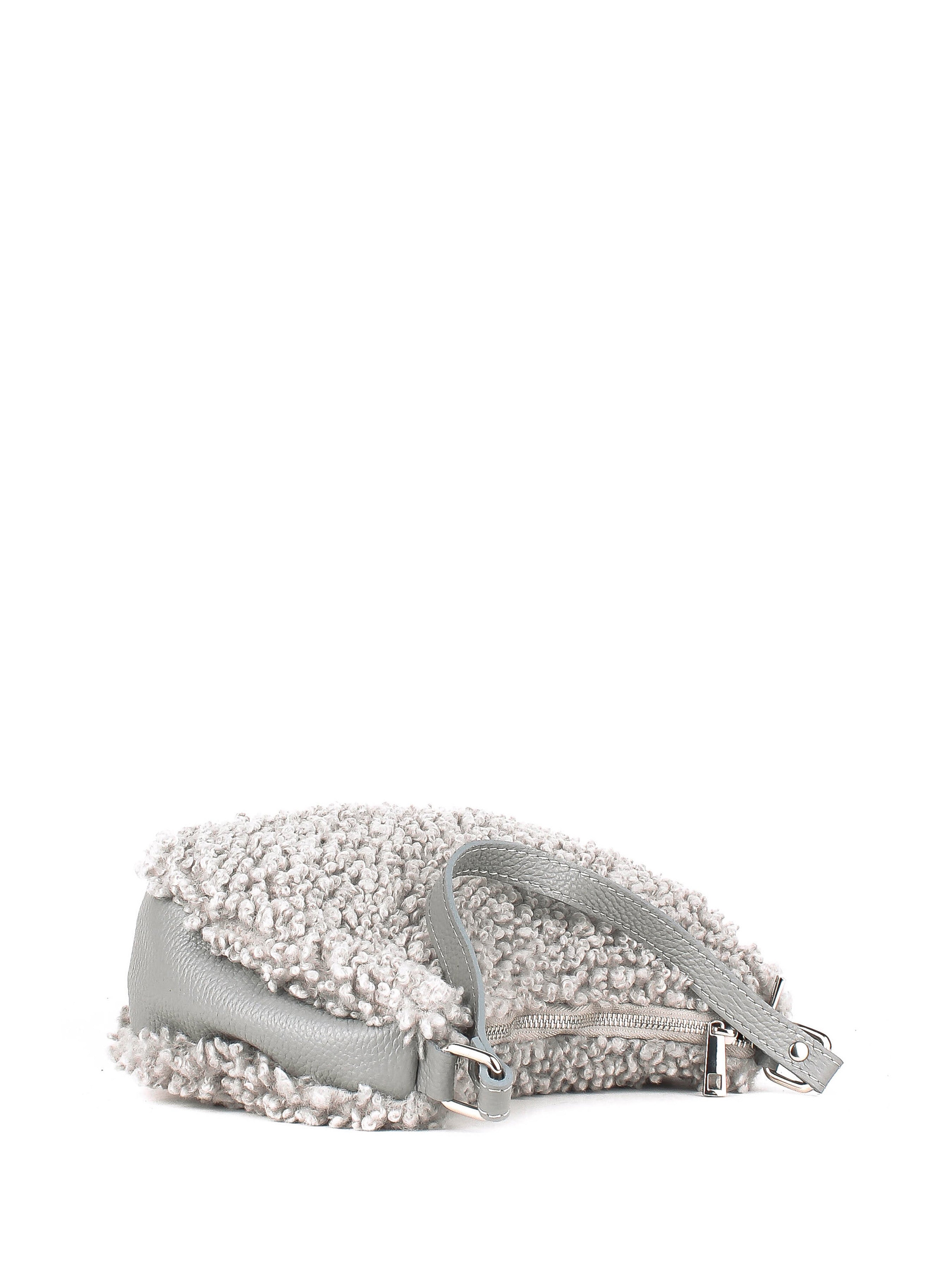 Bolso de hombro de piel italiana Gris 2311-18-32