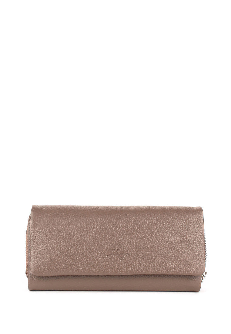 Cartera de piel italiana Gris 1131-51