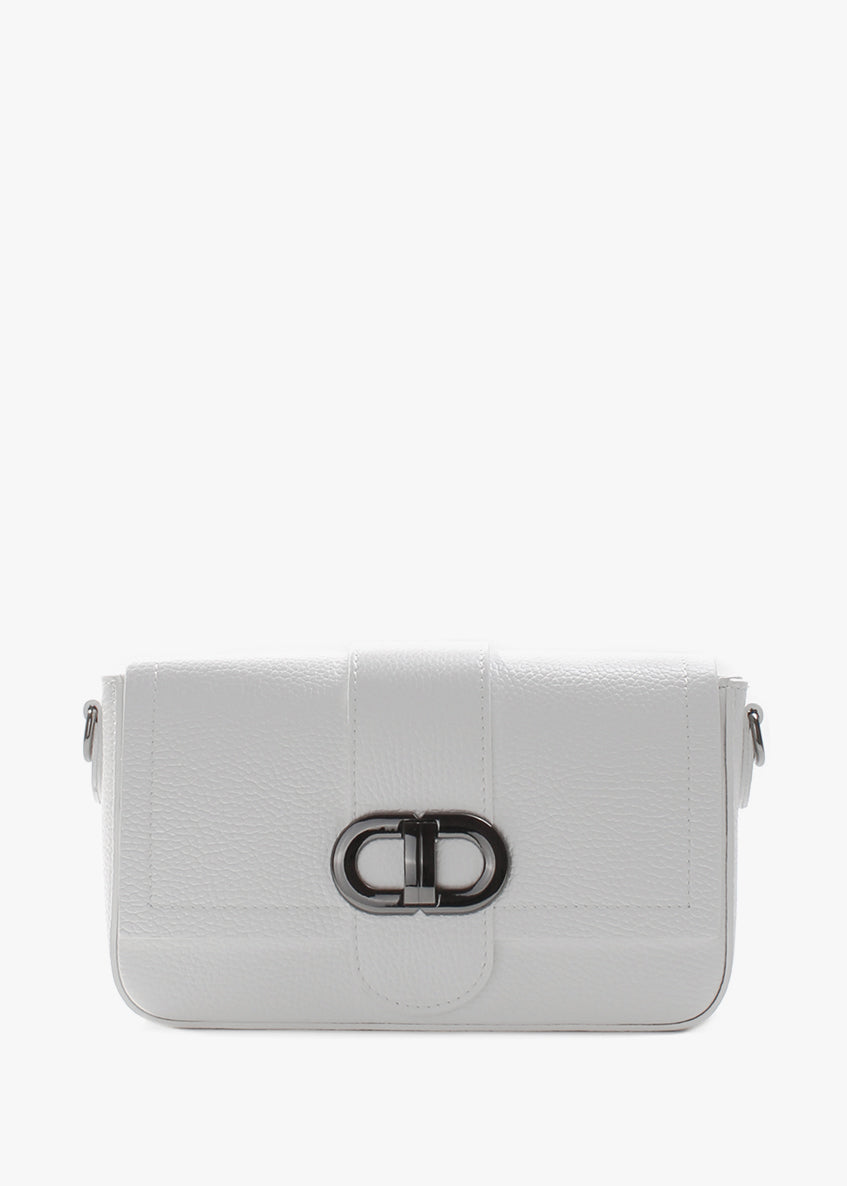 Bandolera de piel italiana Blanco 5833-16-32