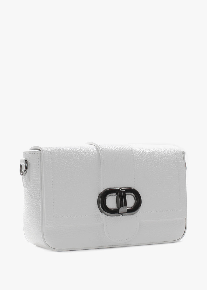 Bandolera de piel italiana Blanco 5833-16-32