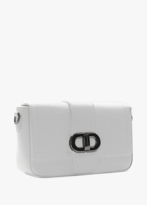 Bandolera de piel italiana Blanco 5833-16-32
