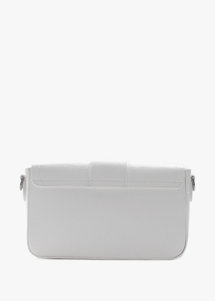 Bandolera de piel italiana Blanco 5833-16-32