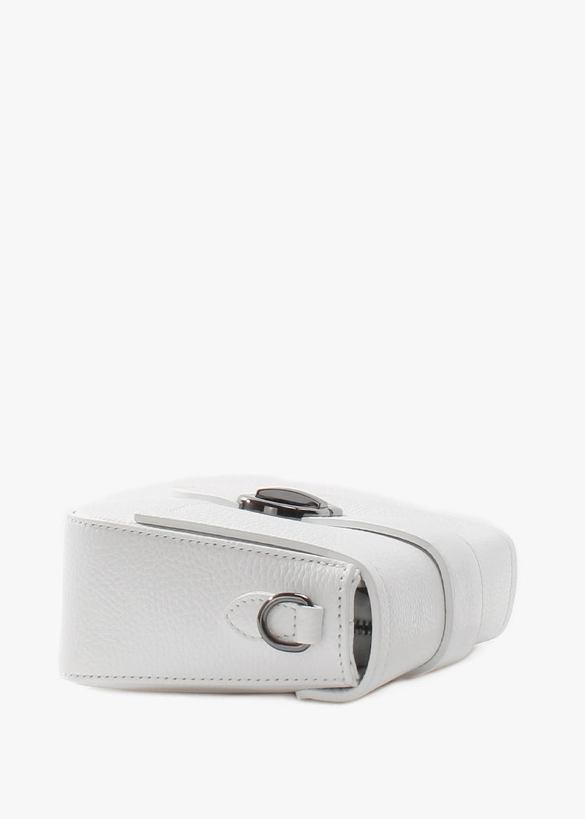 Bandolera de piel italiana Blanco 5833-16-32