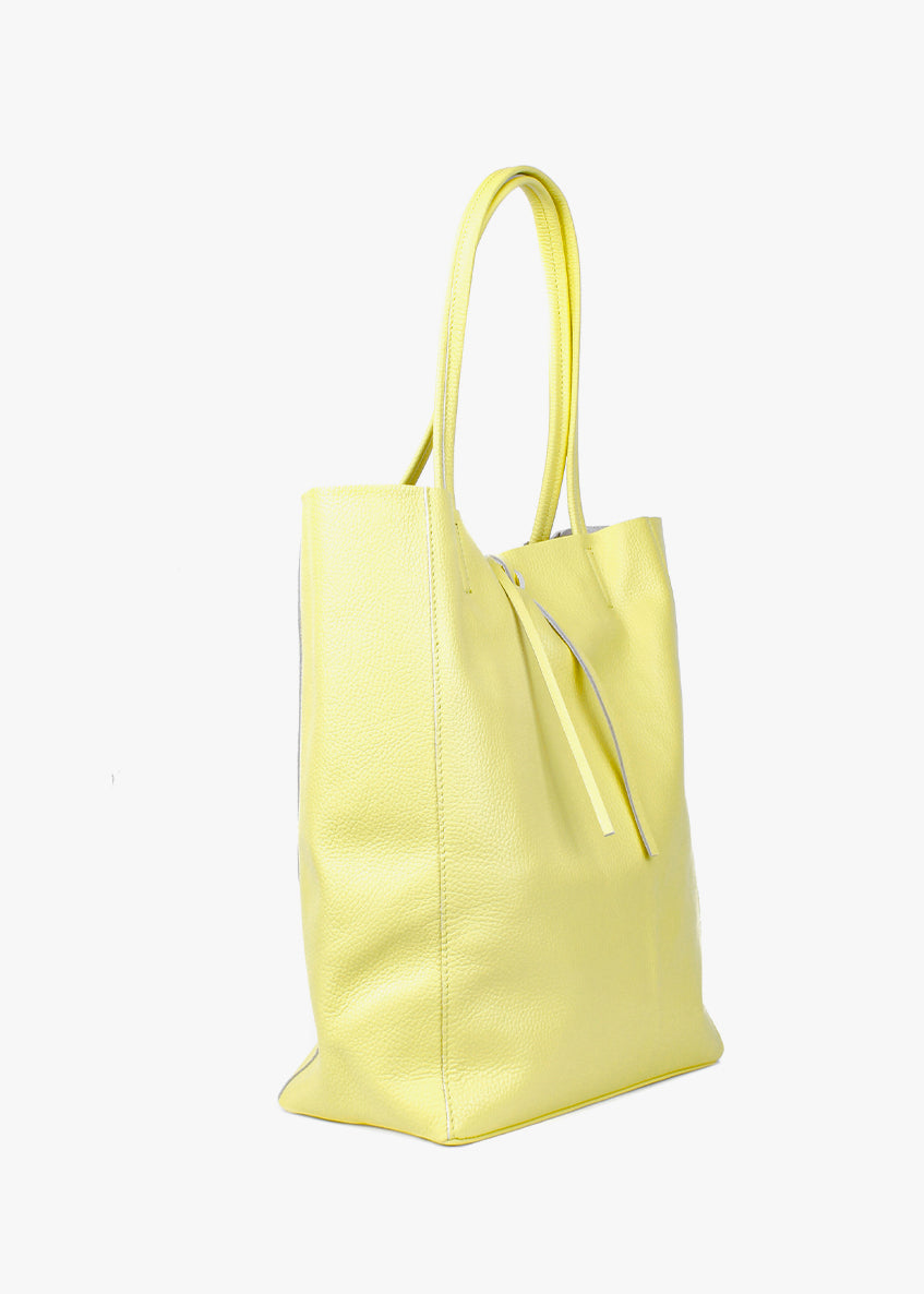 Shopper de piel italiana Amarillo 4936-15-32