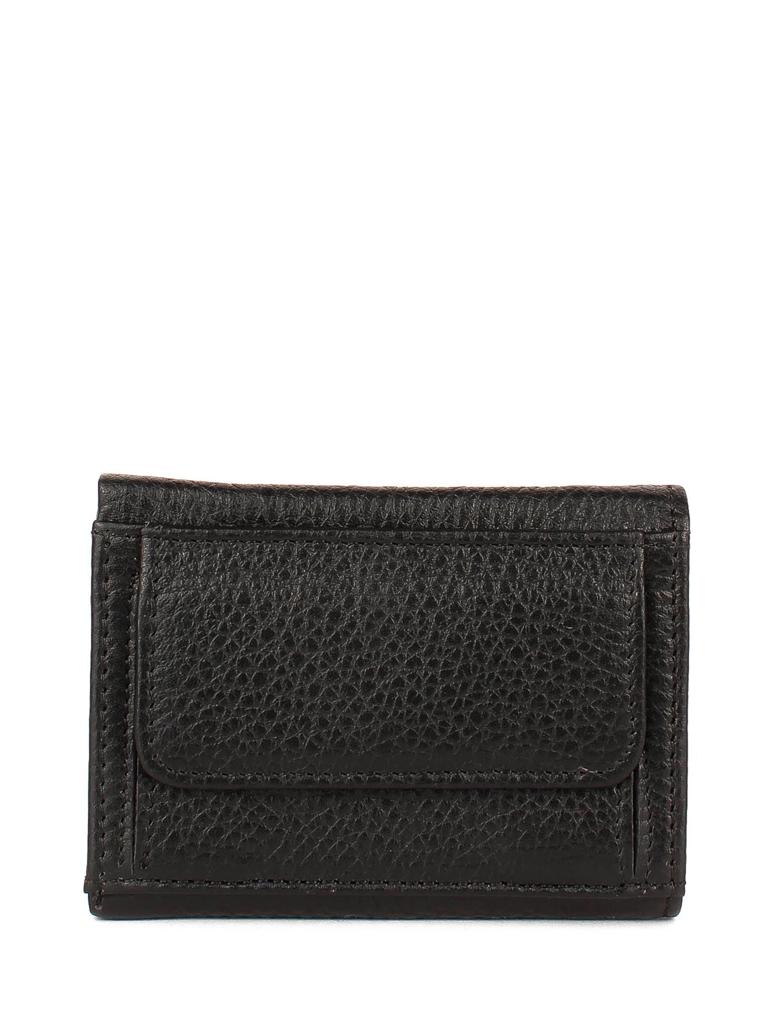 Cartera de piel italiana Negro 0038-45