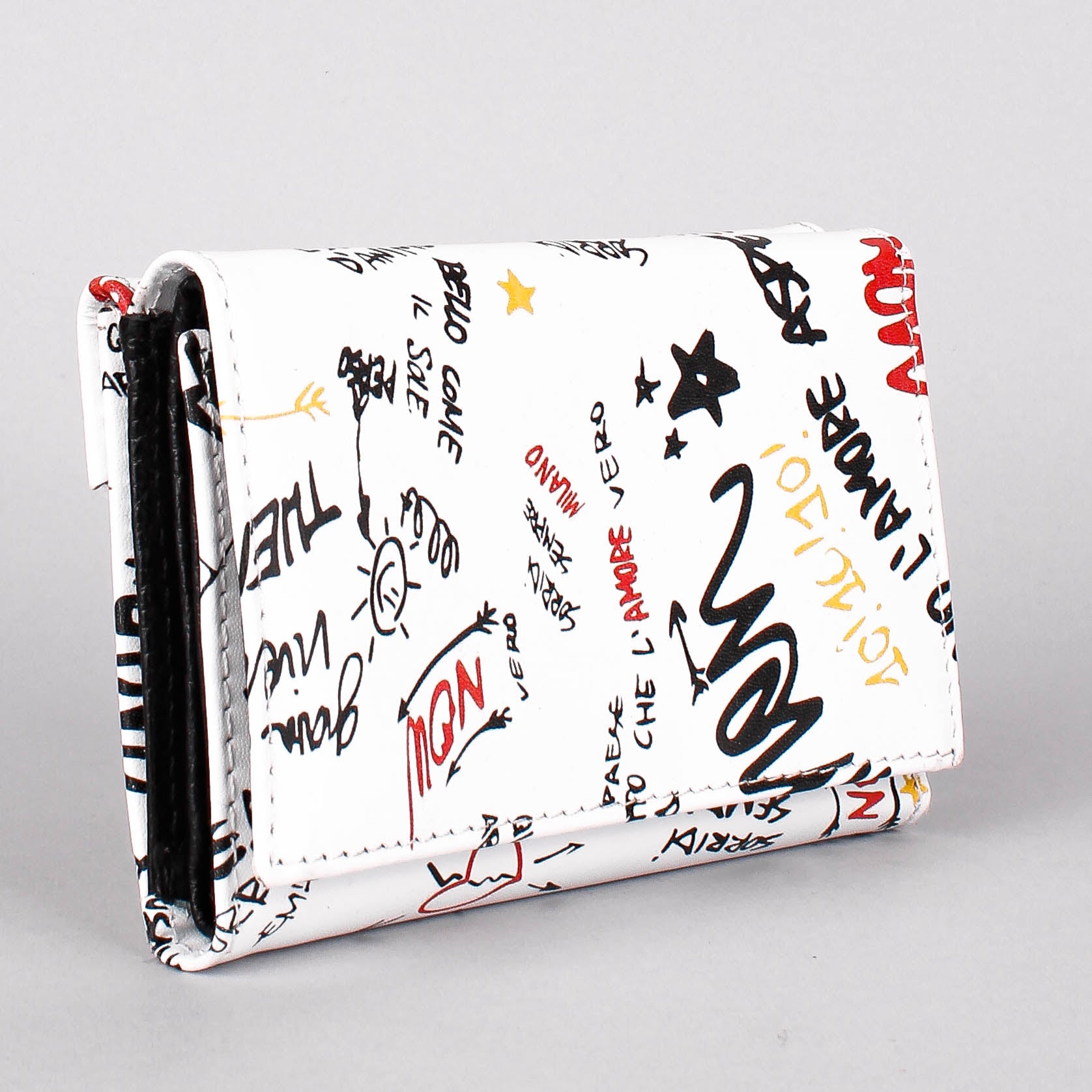 Cartera de piel italiana Blanco 305-936