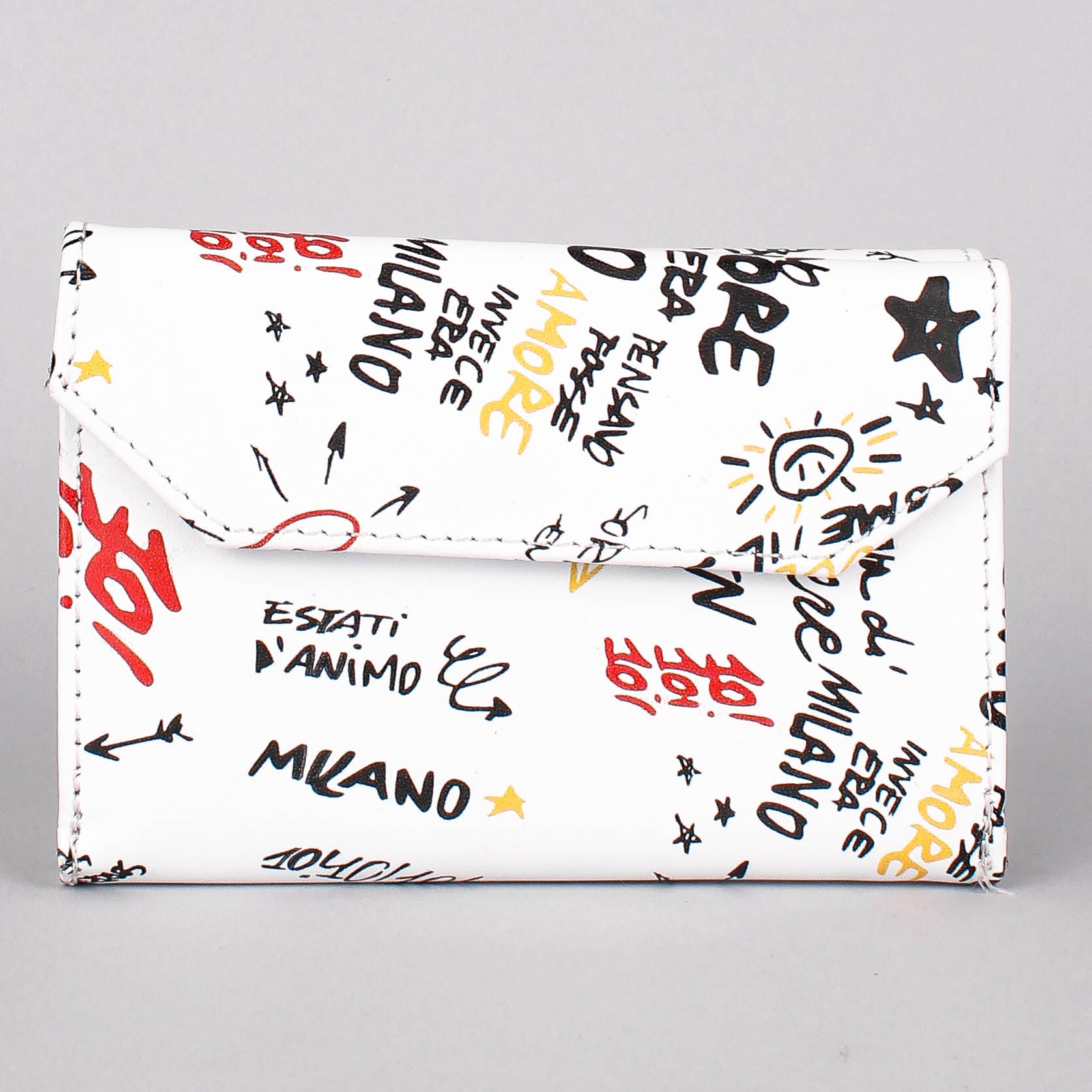 Cartera de piel italiana Blanco 305-936