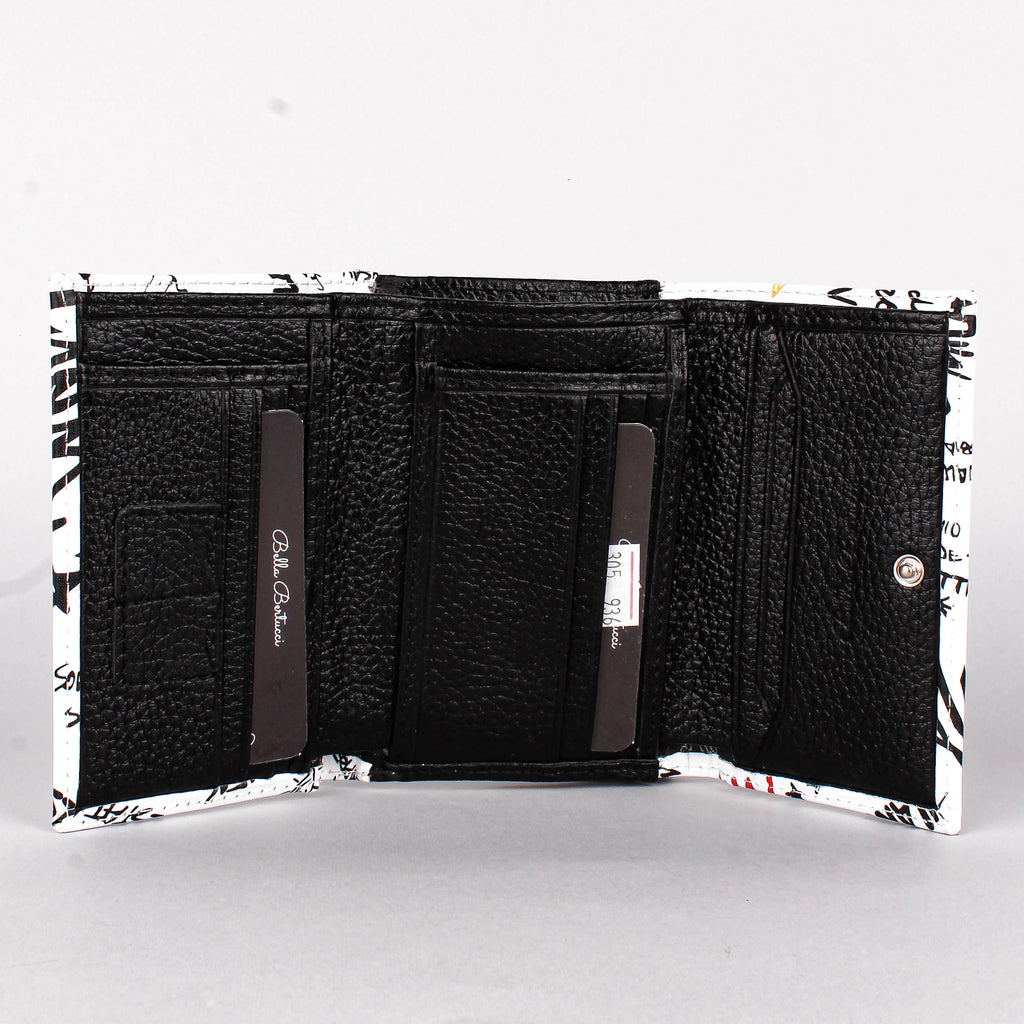 Cartera de piel italiana Blanco 305-936