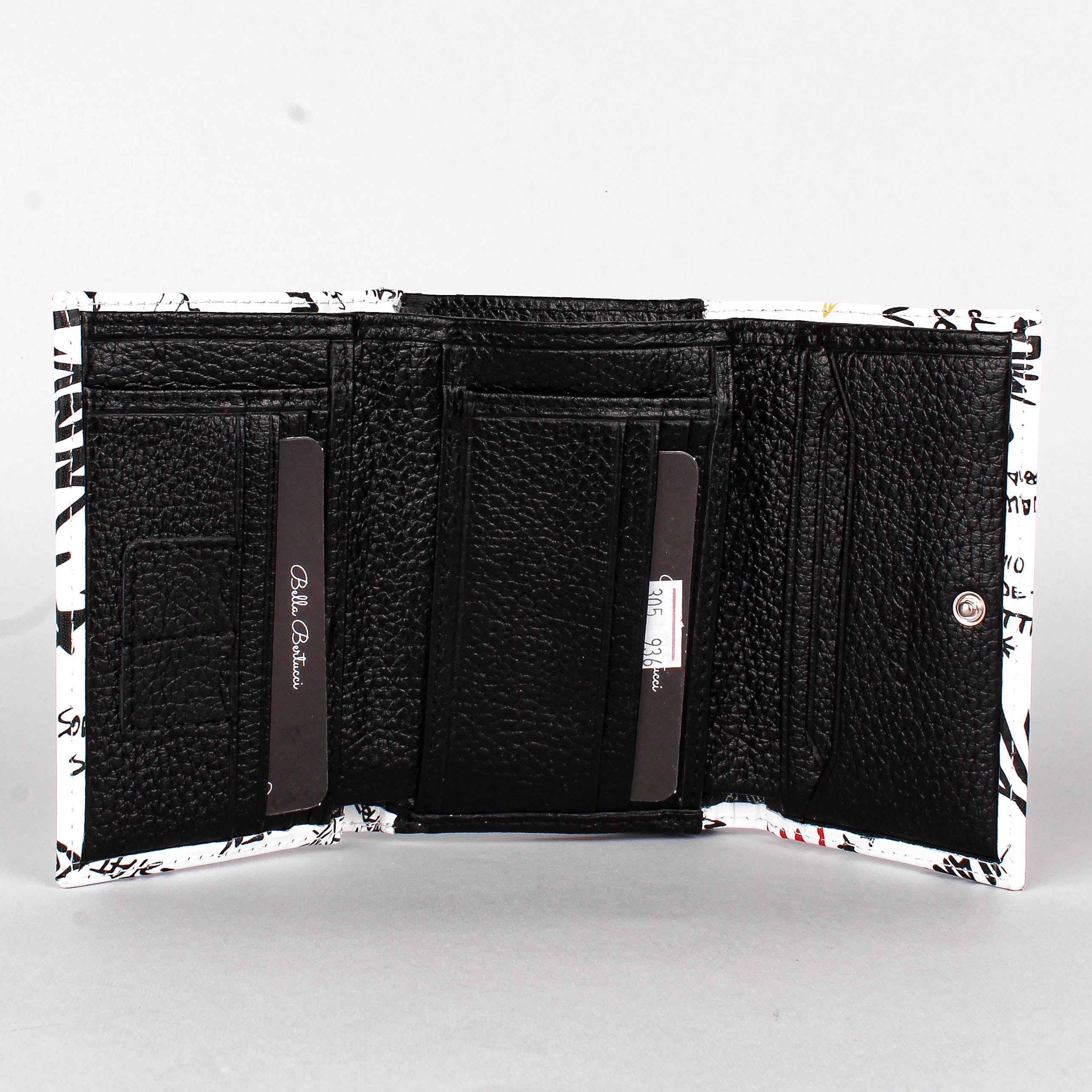 Cartera de piel italiana Blanco 305-936