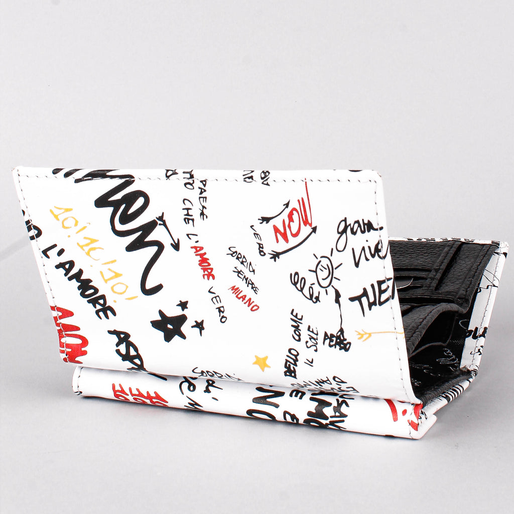 Cartera de piel italiana Blanco 305-936