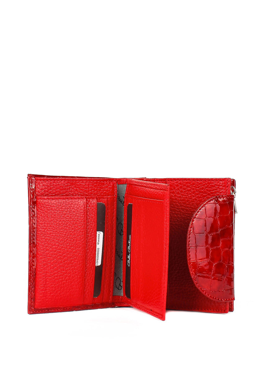 Cartera de piel italiana Rojo 755-997