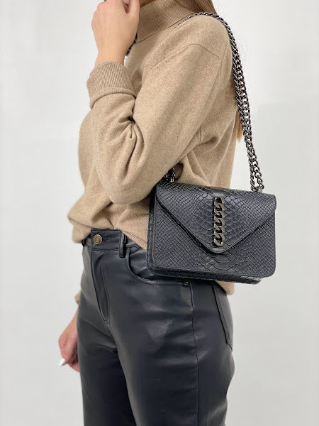 Bandolera de piel italiana Negro 5185-05-35