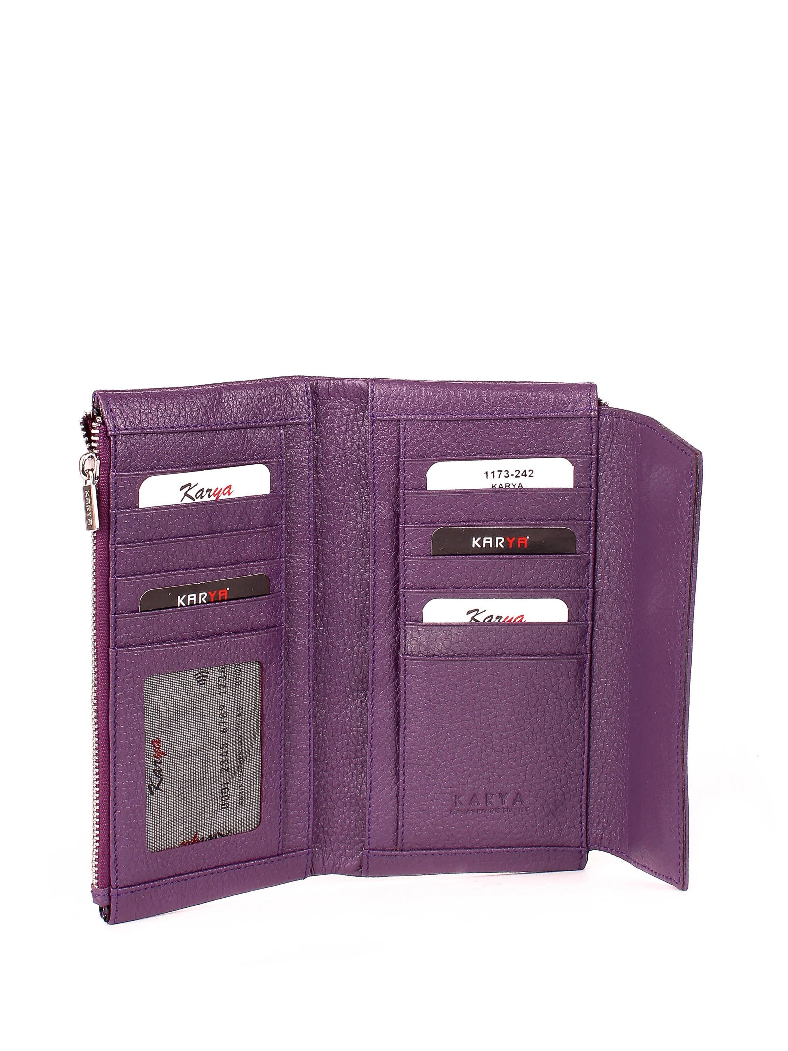 Cartera de piel italiana Morado 1173-242