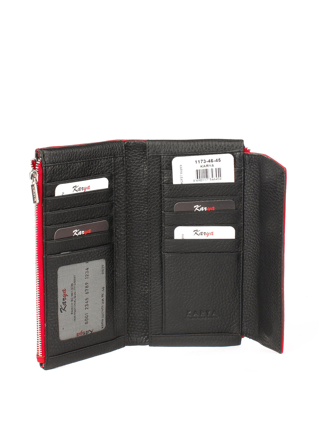 Cartera de piel italiana Rojo 1173-46-45