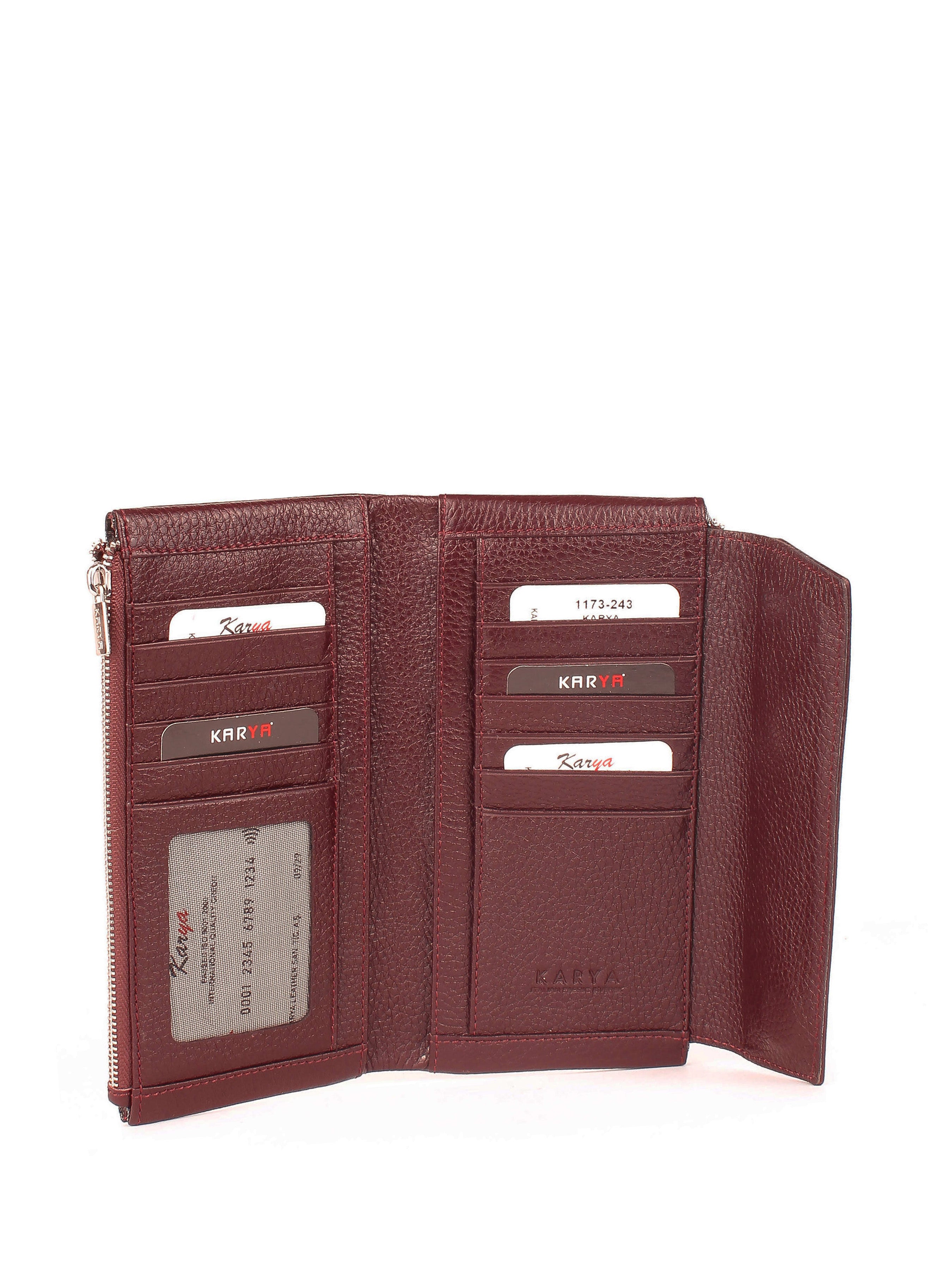 Cartera de piel italiana Burgoña 1173-243