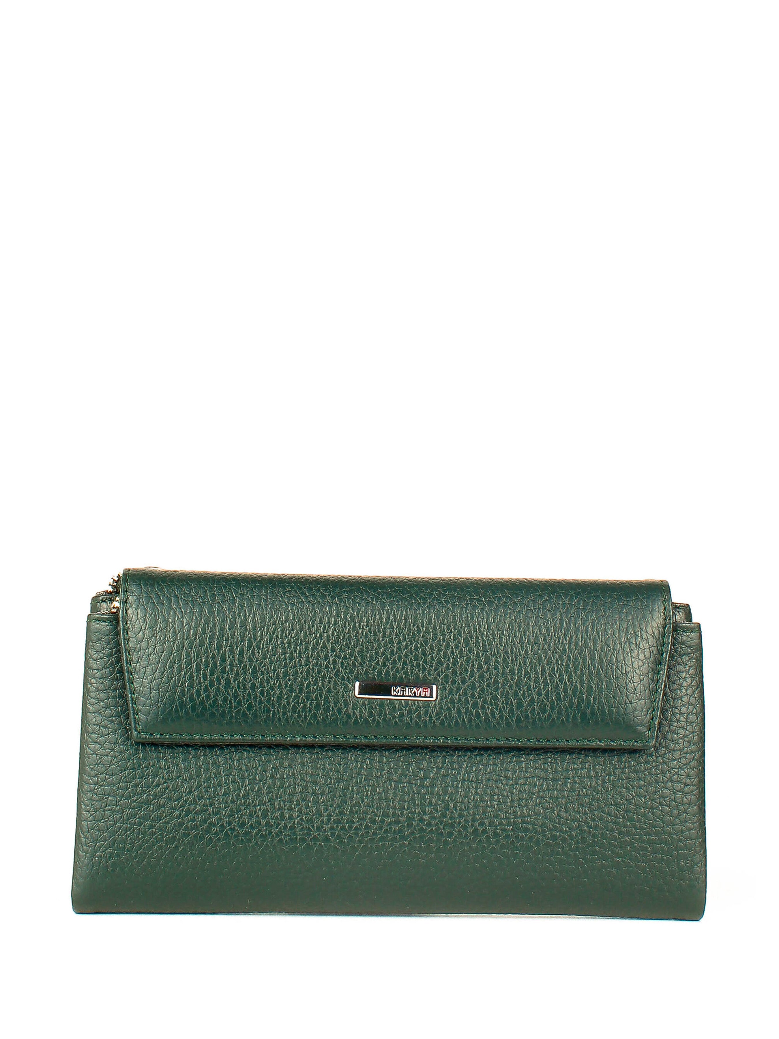 Cartera de piel italiana Verde 1173-030