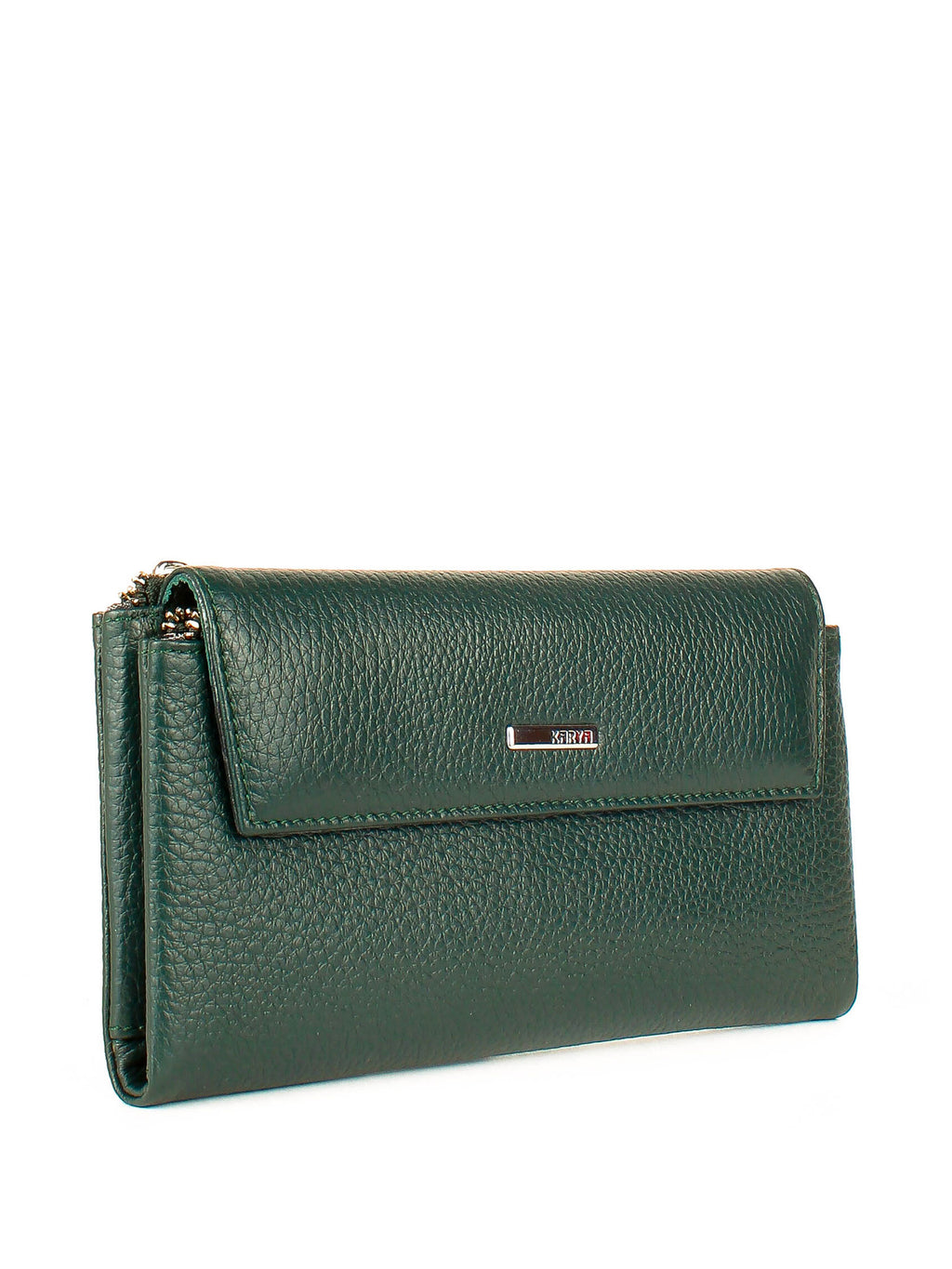 Cartera de piel italiana Verde 1173-030