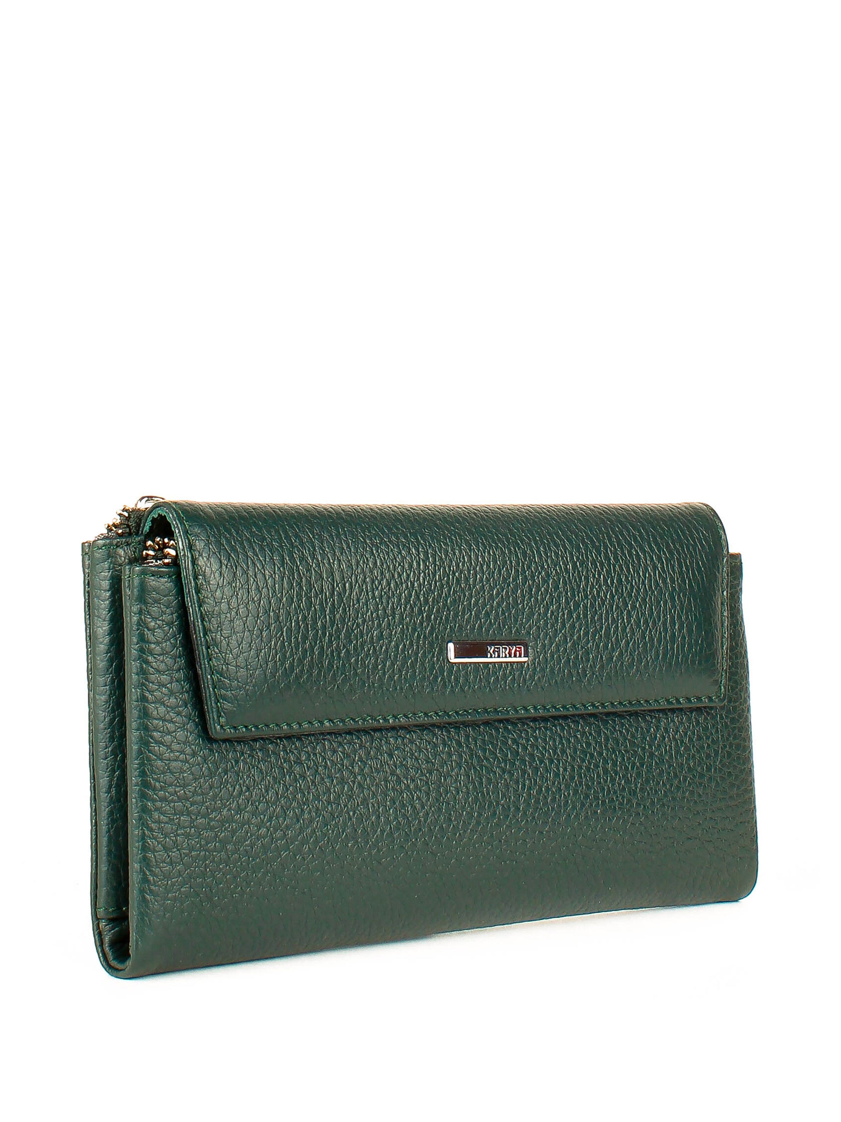 Cartera de piel italiana Verde 1173-030