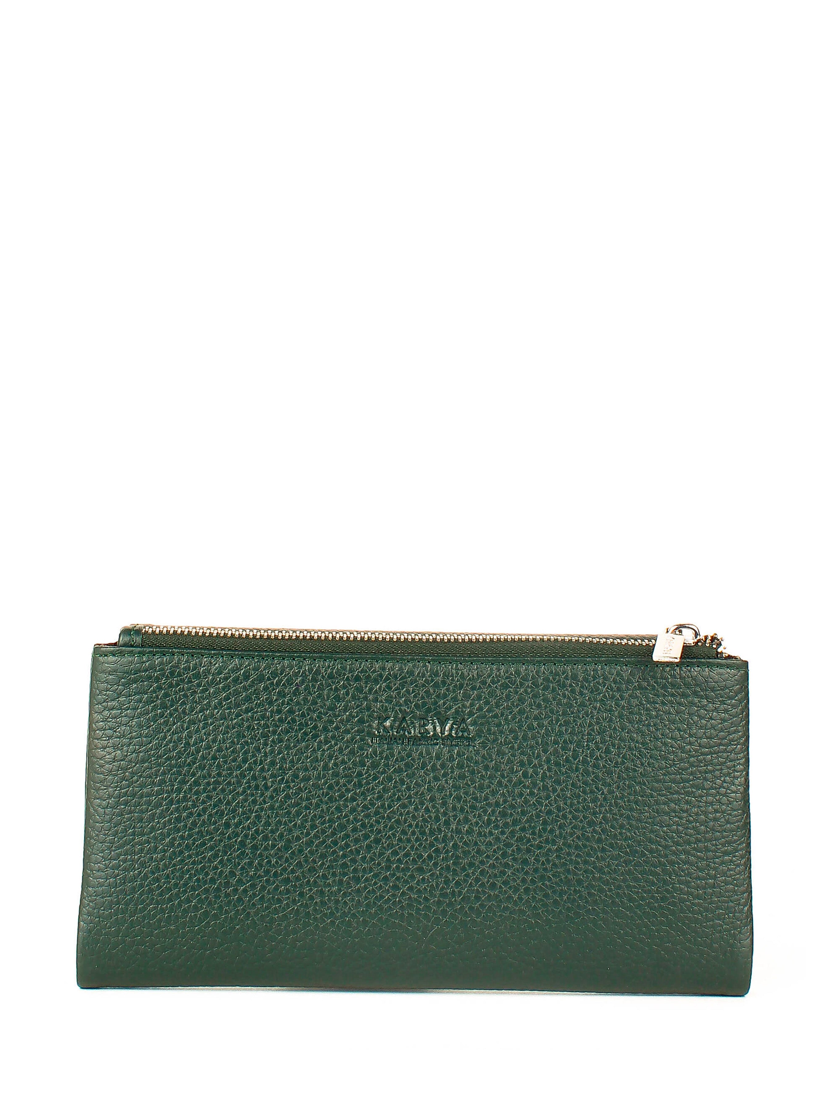 Cartera de piel italiana Verde 1173-030