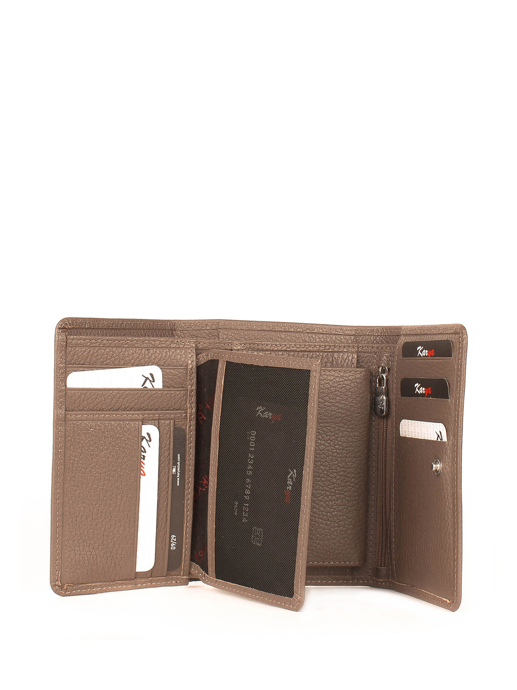 Cartera de piel italiana Gris 2003-51