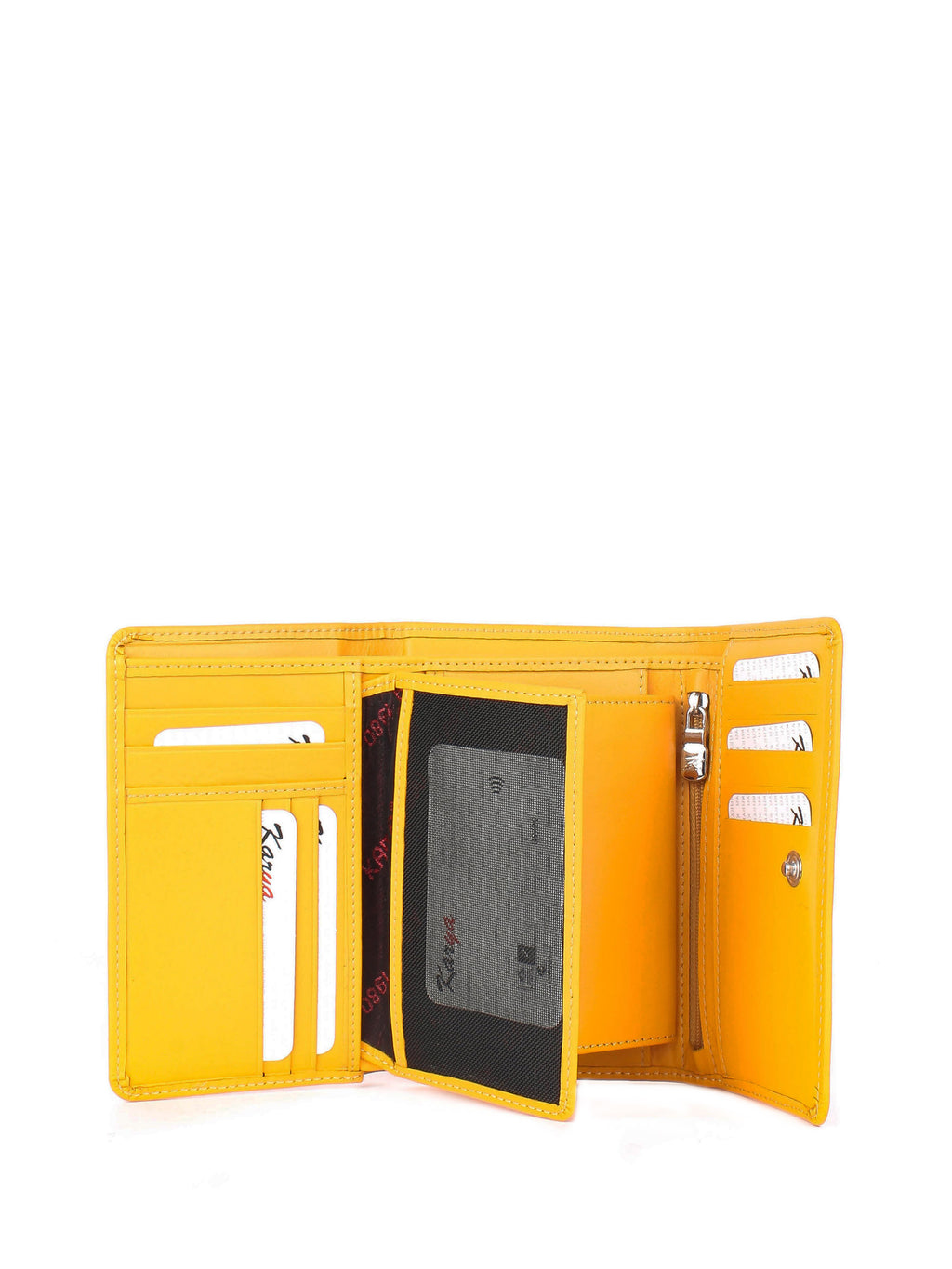 Cartera de piel italiana Amarillo 2003-56